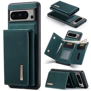 Imagem de Capa carteira de couro magnética destacável 2 em 1 para Google Pixel 8 Pro, com 7 compartimentos para cartão + compartimento para dinheiro, recurso de suporte, TPU à prova de choque e capa de telefone