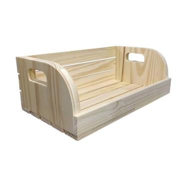 Imagem de Caixote Decorativo em Madeira de Pinus para Cestas de Presentes - 40cm Cor:PINUS NATURAL;Tamanho:40X22X14 CM