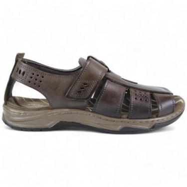 Imagem de Sandália Pegada 132256 Tira Auto Colante Masculina, 41, Cravo