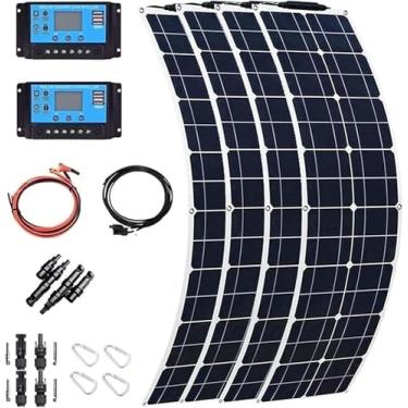 Imagem de Painéis Solares Monocristalinos, Painel Solar Flexível 400w 600w 800w 1200w, Módulo Fotovoltaico Monocristalino De Alta Eficiência Para Casa, Camping, Barco, Caravana, Rv E, 4×300W
