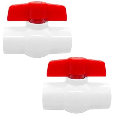 Imagem de YSIL 2 peças de válvula de esfera de PVC de 5 cm soquete de válvula de esfera de fechamento deslizante com alça em T de giro fácil para irrigação de irrigação linhas de água de encanamento, cronograma