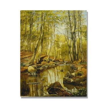 Imagem de Pinturas a óleo famosas, (paisagem 15) por Peder Mork Monsted, reprodução impressa em tela, arte de cenário para decoração de sala de estar. Somente tela de 60 x 80 cm - 23,7 x 31,5 pol