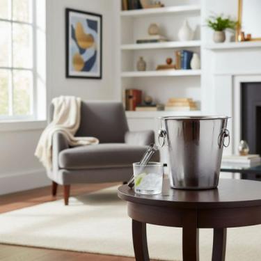 Imagem de Balde Champagne Argolas Liso Inox 4,5l Com Pegador De Gelo - Wellmix