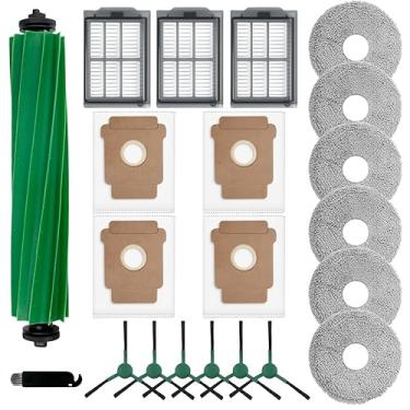 Imagem de Avaenzo Kit de peças de reposição para iRobot Roomba Plus 405 Combo / 505 Combo Robot Vacuum, 1 escova de borracha, 6 panos de esfregão, 4 sacos de pó, 3 filtros, 6 escovas laterais