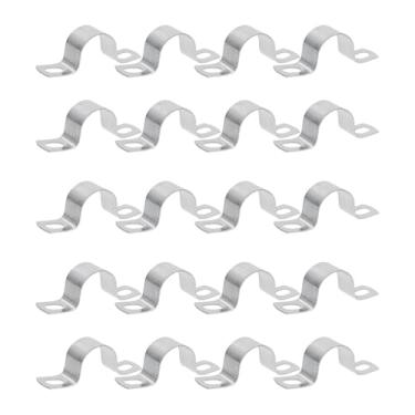 Imagem de LC LICTOP Correia de tubo rígido para 0,92 polegadas de diâmetro, suporte em U de fixação de dois furos, braçadeira de aço inoxidável 304 para conduíte, sistema de pumbing, canal de suporte, 20 peças