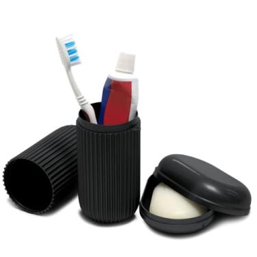 Imagem de Santa Clara, Kit de Higiene multiuso, 1 estojo multiuso + 1 Saboneteira, Preto