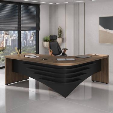 Imagem de Mesa Tamburato Diretor Ii Le - Nogal/Preto 6129