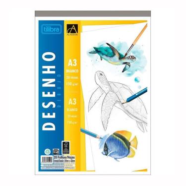 Imagem de Bloco desenho branco A3 150g com 20 folhas - Tilibra