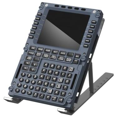 Imagem de WINGFLEX Airbus A320 MCDU de tamanho completo para simulador de voo, tela IPS HD, brilho automático, plug-and-play, interruptor de modo físico (capitão/copiloto) (A32WX MCDU)