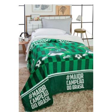 Imagem de Cobertor Palmeiras C/ Sherpa Textura Macia Jolitex