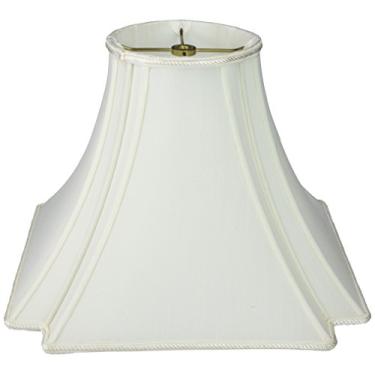 Imagem de Royal Designs Sino quadrado chique com canto invertido cúpula de abajur branco, 15 x 35 x 29 cm