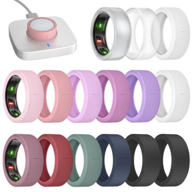 Imagem de BandRain Pacote com 15 capas de anel ultrafinas compatíveis com Oura Ring Gen 4/3, acessórios protetores de silicone antiarranhões para mulheres e homens (pacote com 15 - Conjunto 12, M para 11/12/13