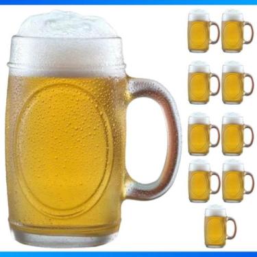 Imagem de Kit Com 10 Canecas De Vidro Chopp Cerveja Bar Restaurante Padaria 350 