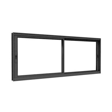 Imagem de Janela de Alumínio de Correr Lateral 2 Folhas Móveis 60x100cm Lucasa Ideale Preto