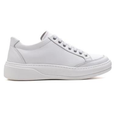 Imagem de Tênis Casual Masculino Ultra Comfort em Couro Branco-Masculino