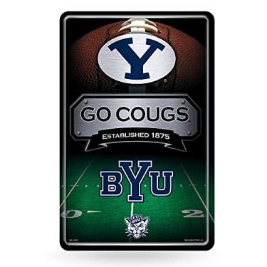 Imagem de Rico Industries Placa de metal grande NCAA BYU Cougars 28 cm x 43 cm grande metal decoração para casa