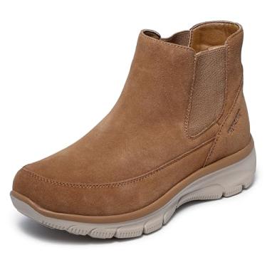Imagem de Skechers Bota de cano curto feminina fácil de usar, com ícone, mãos livres, sem cadarço, Bronzeado, 37