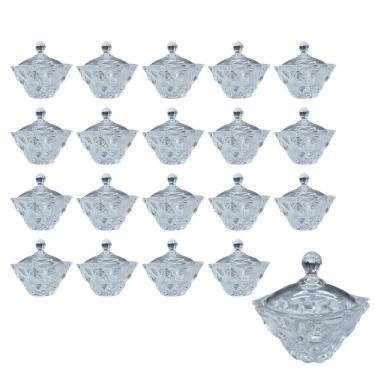 Imagem de Kit 20 Potiche Baleiro Bomboniere Vidro Doces Tampa 245Ml