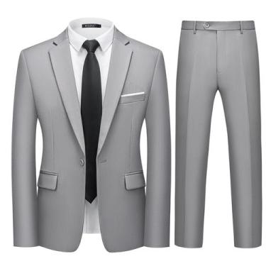 Imagem de Conjunto de roupas WULFUL, blazer masculino Slim Fit One Button