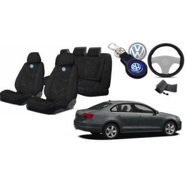 Imagem de Capas de Tecido Premium para Bancos Jetta 2010-2017 + Volante + Chavei