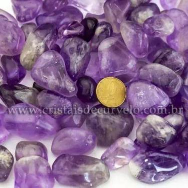 Imagem de Ametista Rolada Extra - Pedra Natural da Sabedoria - 05 Unidades - Cri