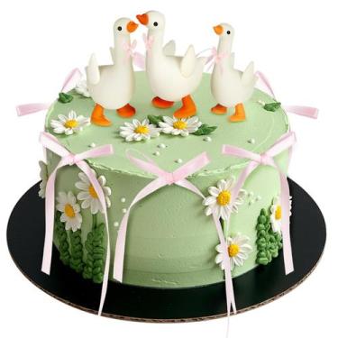 Imagem de Cake Topper Chunful Silly Goose, 1º aniversário, rosa, 28 unidades