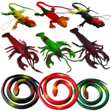 Imagem de Cobra Lagosta Iguana Brinquedo Animais Silicone Sensorial (3 Lagostas, pacote com 3, 1)
