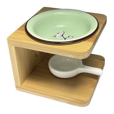 Imagem de Generic Queimador de óleo essencial de cerâmica, forno, presente, mesa, peça central, suporte para velas, aquecedor derretido, suporte para velas, para, Verde