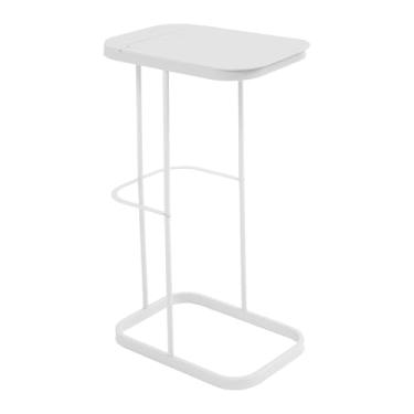 Imagem de FytStycale Suporte portátil para saco de lixo, decoração moderna para lata de lixo, organizador para cozinha, reciclagem, festa, acampamento, Branco