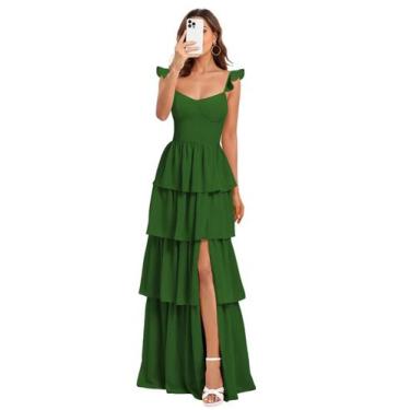 Imagem de Vestido de dama de honra Dessiny Plus Size Emerald 2025 com alças fina