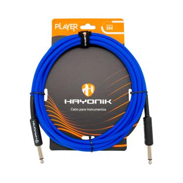 Imagem de Cabo P/ Instrumentos Hayonik Player P10 x P10 Azul 3 Metros - CB0541
