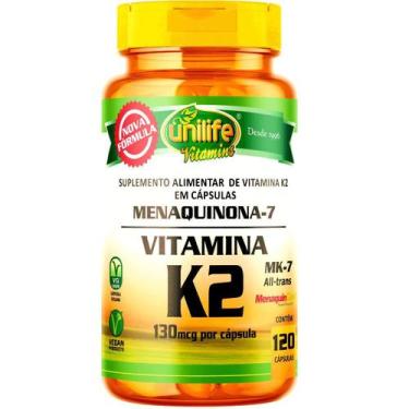 Imagem de Vitamina K2 (Menaquingold Mk-7) Unilife 120 Cápsulas Vegano