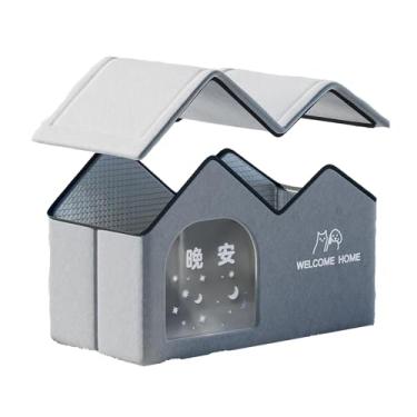Imagem de Stgfyxgs Casa para gatos ao ar livre, abrigo para gatos ao ar livre, inverno, quente, à prova de intempéries, cama para cães, dobrável para jardim, celeiro,