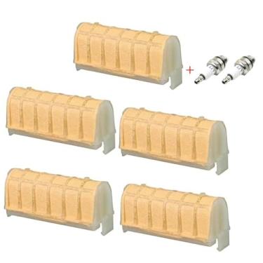 Imagem de Compatível com tela de filtro de ar de motosserra MS230 MS210 021 023 025, modelos de substituição 1123 120 1613, 1123 120 1612, 2 por pacote, com velas de ignição