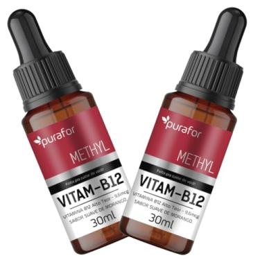Imagem de 2 Suplemento Alimentar Vitamina B12 Líquida Metilcobalamina 30ml Alta Concentração Rápida Absorção e Praticida