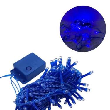 Imagem de Kit 8 Pisca Pisca 220v Natal Led 100 Lâmpadas 8 funções 8 Metros Azul 