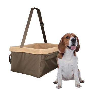Imagem de PetSafe Assento elevatório Happy Ride para cães – Conforto em estrada aberta – Sistema seguro de amarração – Bolsa com zíper – Forro de lã lavável na máquina – Design de fácil instalação – Marrom