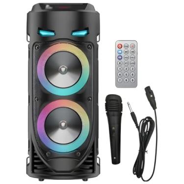 Imagem de Caixa de Som Bluetooth Portátil LED RGB Pulsante, com Microfone e Controle Remoto