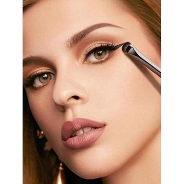 Imagem de Pincel fino para delineador de olhos lua crescente, pincéis de maquiagem de bicho-da-seda, pincéis de cerdas sintéticas macias, ferramentas de maquiagem, cabo de madeira preto