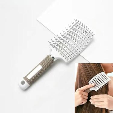 Imagem de Escova de cabelo curvada, profissional com ventilação curvada para secagem mais rápida para mulheres, homens, escova desembaraçadora para cabelos lisos e cacheados secos molhados