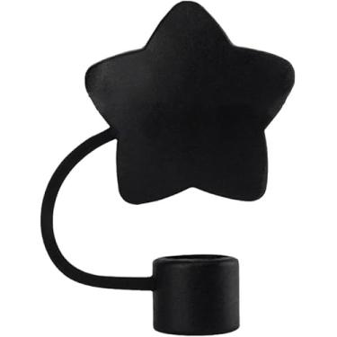 Imagem de Capa de canudo Black Star para copo Stanley de 40 e 850 g, tampa de cobertura de palha de silicone de 10 mm para acessórios de copo Stanley, bonito topo de palha para copos, tampas de ponta de canudos