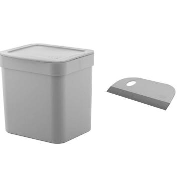 Imagem de Kit Lixeira Trium C Tampa 4,7Litros + Rodinho De Pia Cozinha