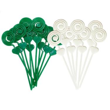 Imagem de Kit 200 Espirais Porta Recado Russo Art Branco e Verde Plástico Resistente para Artesanato e Lembrancinhas