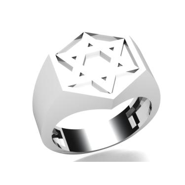 Imagem de Anel Estrela De Davi De Prata Entrega Imediata