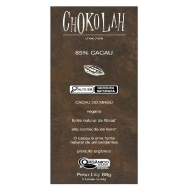Imagem de Chocolate 85% Cacau com Açúcar Demerara Orgânico CHoKolaH 68g