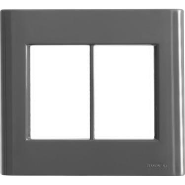 Imagem de Placa 6 Postos 4x4 Tramontina Giz Titânio sem Suporte