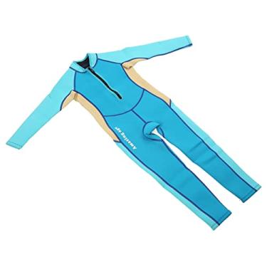 Imagem de Roupa de Mergulho Infantil, Design Com Zíper, Bloco de Cor Quente e, Roupa de Neoprene Infantil para Meninos para Surfar e Mergulhar Com Snorkel (Tamanho 8)