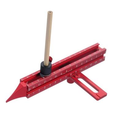 Imagem de Generic Ferramenta de marcação com escala, localizador de traçador para marcenaria, multifuncional, régua de nivelamento, traçador de linhas, régua de, Style C