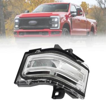 Imagem de Luz de seta do espelho da porta do lado esquerdo do motorista compatível com Ford F150 2015-2023, F250 F350 2017-2025, F450 2017-2024 Lâmpada de lente de sinal espelhada sem substituição de ponto