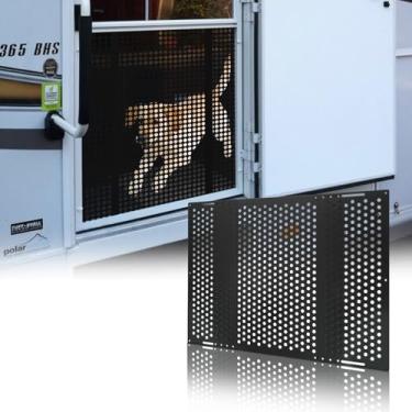 Imagem de Federedevo Grade de porta de tela de entrada de RV de liga de alumínio — ajustável de 53 a 80 cm | Pré-montada com kit de parafuso completo | Design de ventilação de malha — Proteção para animais de